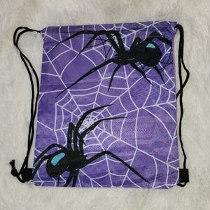 Purple Spider Web Drawstring Bag
